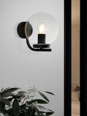 Eglo Black Taverna Globe Outdoor Wall Light - Image 1 of 5