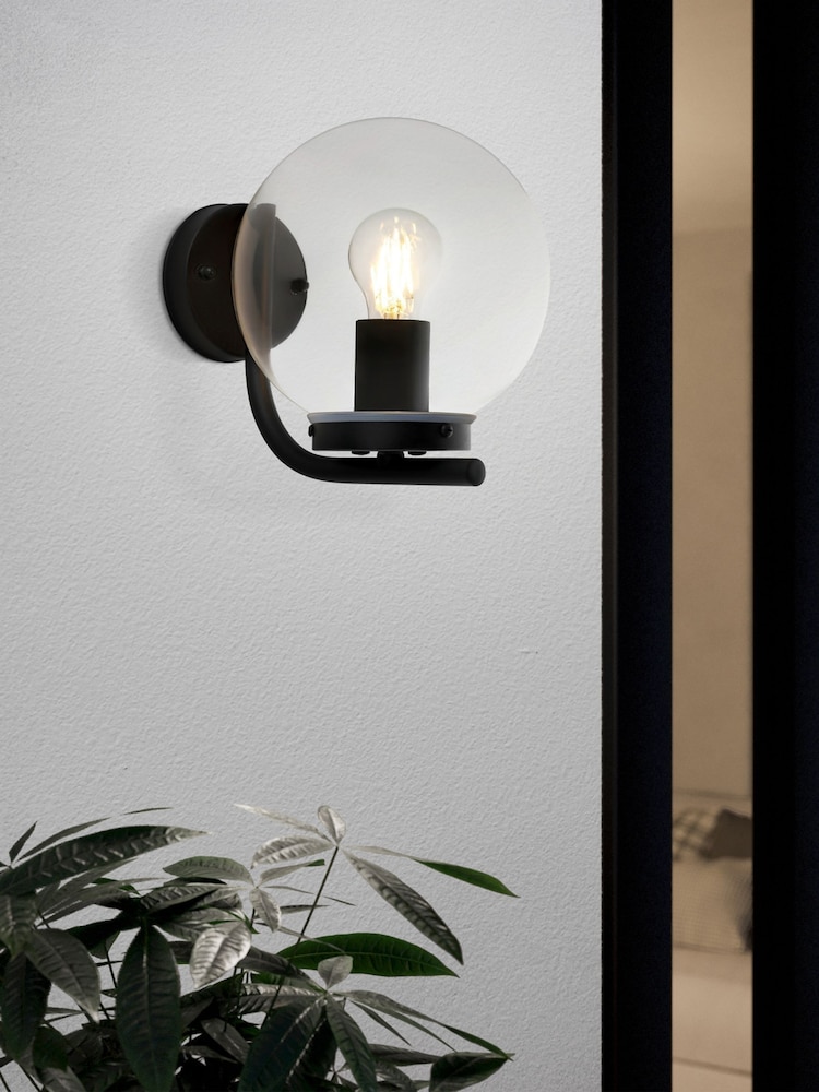 Eglo Black Taverna Globe Outdoor Wall Light - Image 1 of 5