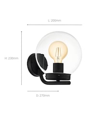 Eglo Black Taverna Globe Outdoor Wall Light - Image 4 of 5