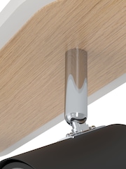 Eglo Black Rimbocchi Wood & Steel Modern 3 Light Spotlight - Image 4 of 6