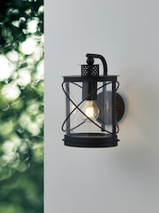 Eglo Black Hilburn Lantern-Style Exterior Outdoor Wall Light - Image 1 of 5