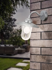 Eglo Silver Milton Steel Exterior Outdoor Wall Light - Image 1 of 5