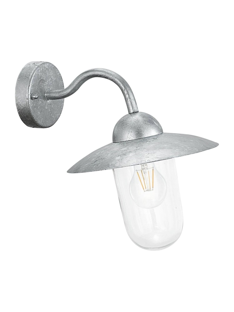 Eglo Silver Milton Steel Exterior Outdoor Wall Light - Image 2 of 5