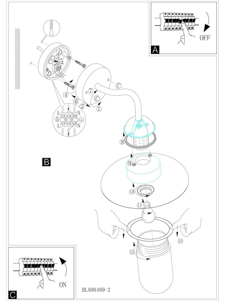 Eglo Silver Milton Steel Exterior Outdoor Wall Light - Image 5 of 5