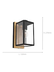 Eglo Black Budrone Modern Steel/Wood Outdoor Wall Light - Image 4 of 5
