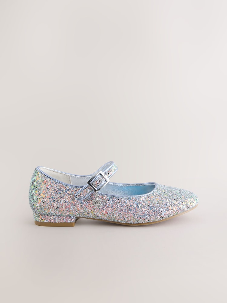 Blue Glitter Frozen Mary Jane Shoes - Image 2 of 5
