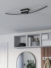 Eglo Black Lungolago Steel Minimalist Ceiling Light - Image 2 of 6