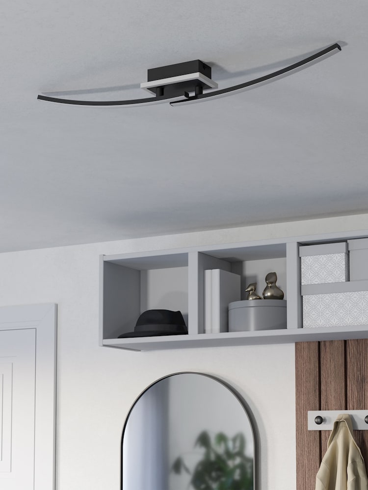 Eglo Black Lungolago Steel Minimalist Ceiling Light - Image 2 of 6
