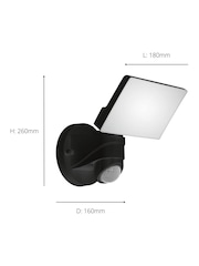 Eglo Black Pagino LED Plastic Outdoor Wall Spotlight With Sensor - Image 4 of 5