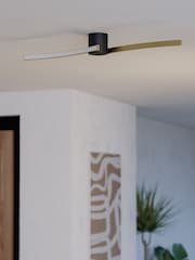 Eglo Black Aieta Brushed Brass Minimalist Ceiling Light - Image 2 of 6