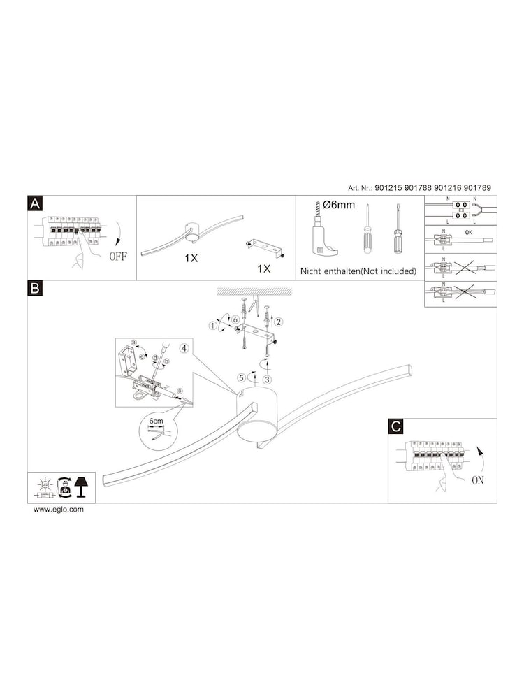 Eglo Black Aieta Brushed Brass Minimalist Ceiling Light - Image 6 of 6