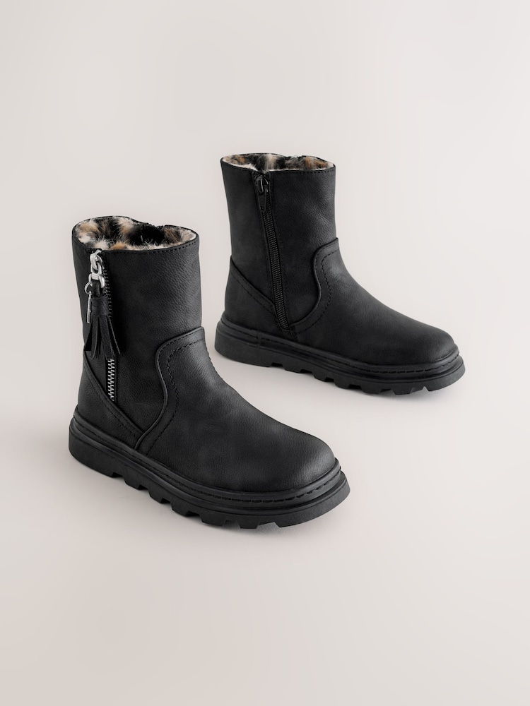 Negro - Botas con borlas y forro de pelo sintético - Imagen 1 de 5 Negro - Botas con borlas y forro de pelo sintético - Imagen 1 de 5