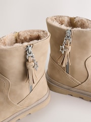 Neutral Fur Lined Tassel Boots - Image 4 of 5