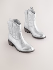 Silber - Western Ankle Boots - Bild 1 von 5