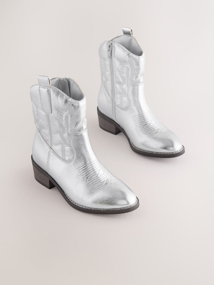 Silber - Western Ankle Boots - Bild 1 von 5 Silber - Western Ankle Boots - Bild 1 von 5