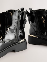 Black Patent Lace-Up Boots - Image 3 of 5
