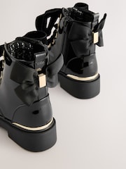 Black Patent Lace-Up Boots - Image 4 of 5