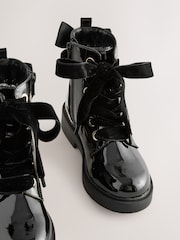 Black Patent Lace-Up Boots - Image 5 of 5