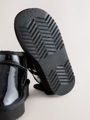 Črn patent - Mini Warm Lined Pull on Boots - Slika 5 iz 5