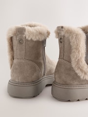 Mink Brown Suede Fur Lined Chelsea Boots - Image 3 of 5