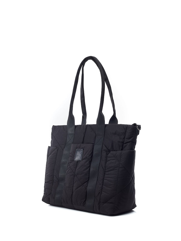 Moda in Pelle ALEXIA BAG NYLON TOTE BAG WITH POCKET DETAIL - Image 1 of 4