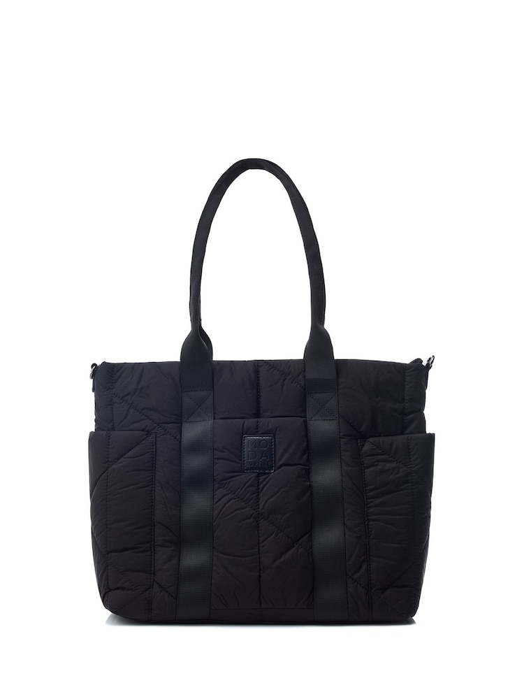 Moda in Pelle ALEXIA BAG NYLON TOTE BAG WITH POCKET DETAIL - Image 2 of 4