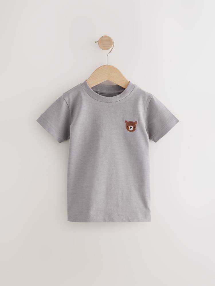 Grey Short Sleeve Appliqué T-Shirt (3mths-7yrs) - Image 1 of 4