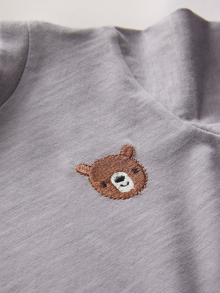 Grey Short Sleeve Appliqué T-Shirt (3mths-7yrs) - Image 4 of 4