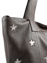 Jones Bootmaker Chocolate Brown Dayna Star Leather Bag - Image 4 of 5