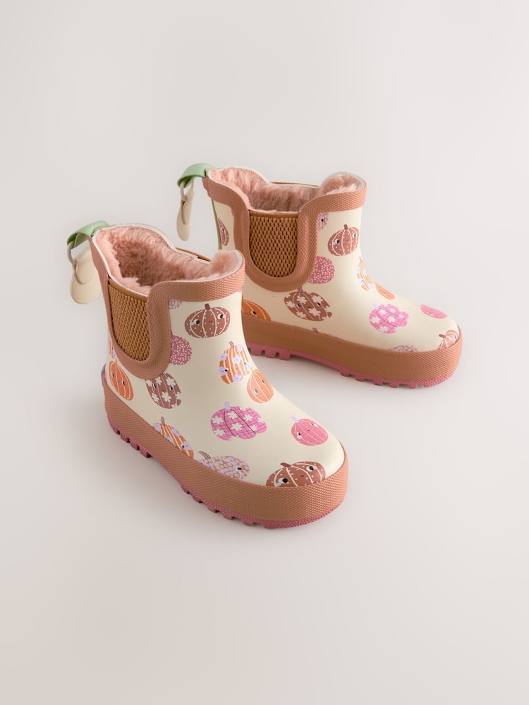 Neutral Pumpkin Halloween Chelsea Wellies - Image 3 of 7