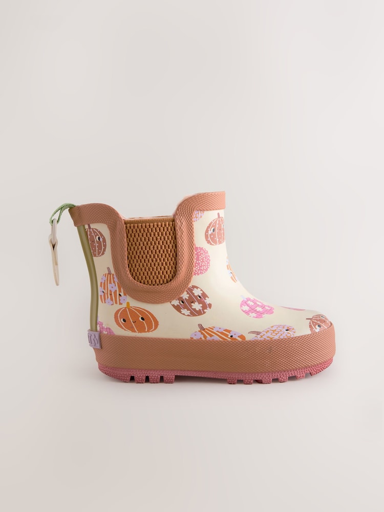 Neutral Pumpkin Halloween Chelsea Wellies - Image 4 of 7