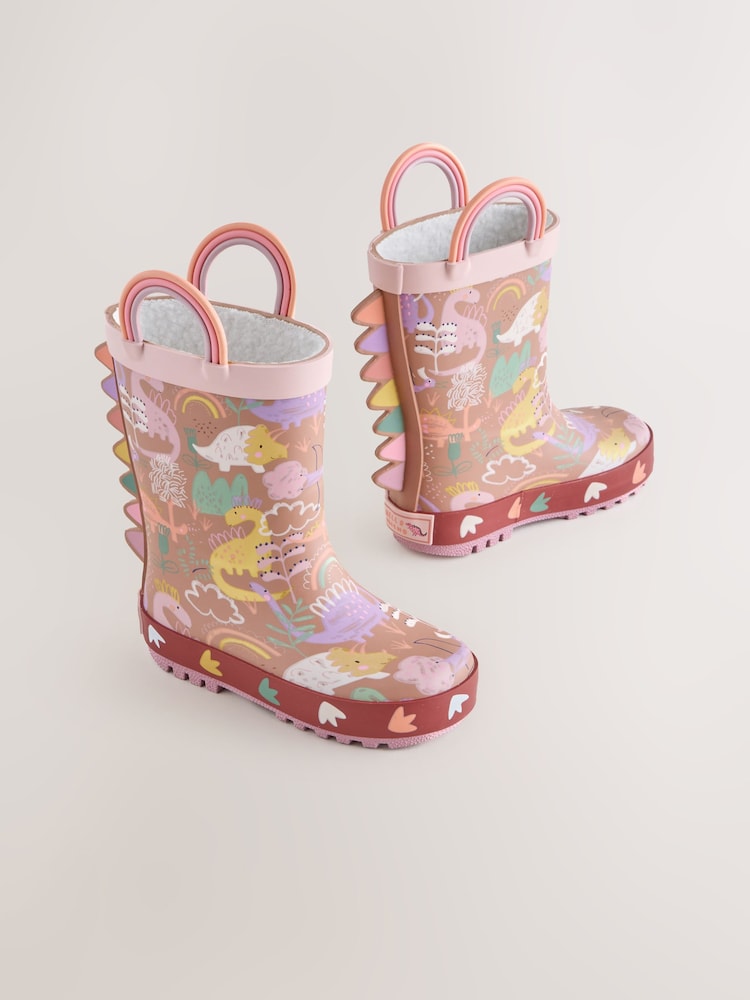 Neutral Dino Handle Wellies - Image 1 of 6