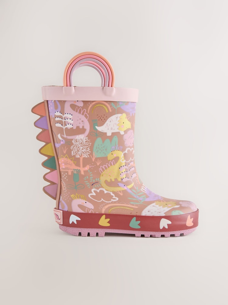 Neutral Dino Handle Wellies - Image 2 of 6