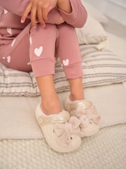 Bone Faux Fur Lined Clog Slippers - Image 1 of 7