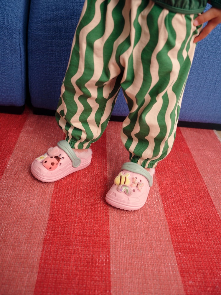 Multi Faux Fur Lined Clog Slippers - Image 1 of 8
