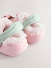 Multi Faux Fur Lined Clog Slippers - Image 4 of 8