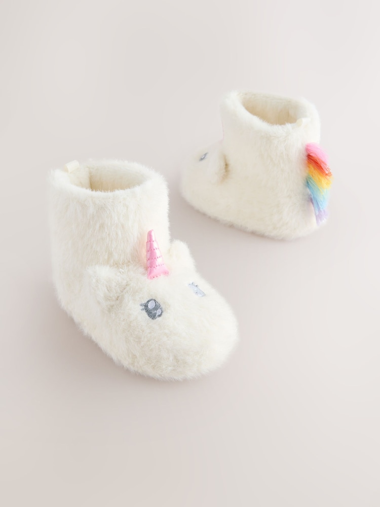 White Unicorn Slipper Boots - Image 1 of 5
