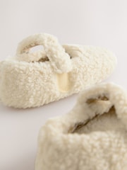 Neutral Borg Mary Jane Slippers - Image 4 of 5