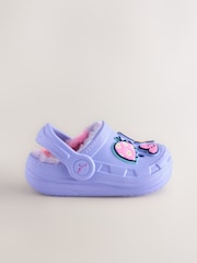 Purple Faux Fur Lined Clog Slippers - Image 2 of 5