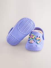 Purple Faux Fur Lined Clog Slippers - Image 3 of 5