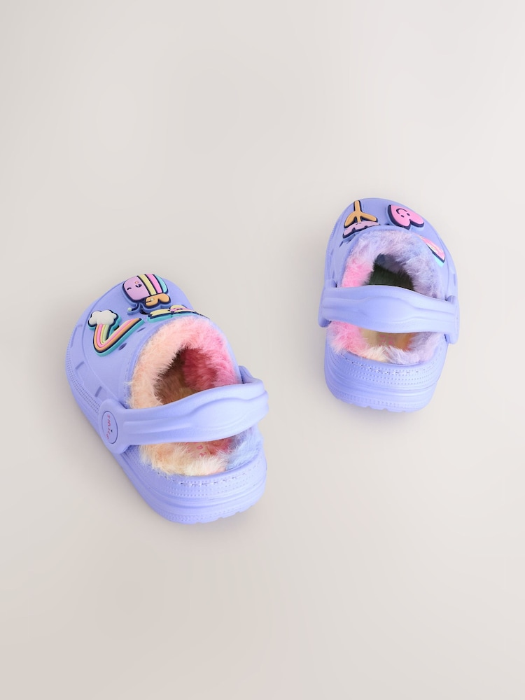 Purple Faux Fur Lined Clog Slippers - Image 5 of 5