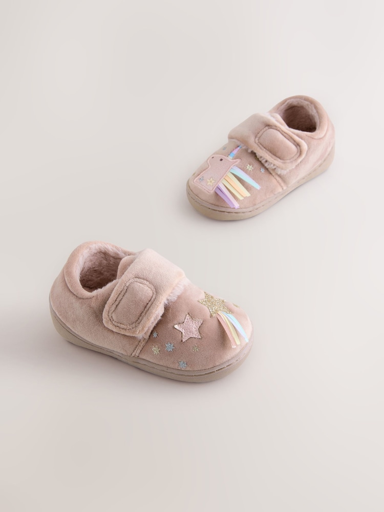 Pink Unicorn Cosy Lined Cupsole Slippers - Image 1 of 5