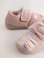 Pink Unicorn Cosy Lined Cupsole Slippers - Image 3 of 5