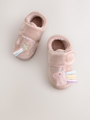 Pink Unicorn Cosy Lined Cupsole Slippers - Image 5 of 5