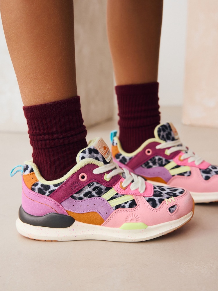 Bright Colourblock Lace-Up Trainers - Image 2 of 8