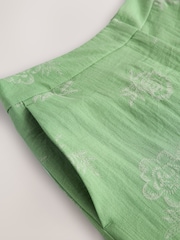 Green - Wide Leg Embossed Trousers - Image 7 of 7