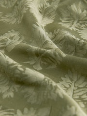 Khaki Green Satin Jacquard Wide Leg Trousers - Image 10 of 10