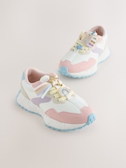 Pink Pastel Unicorn Lace-Up Chunky Trainers - Image 1 of 7