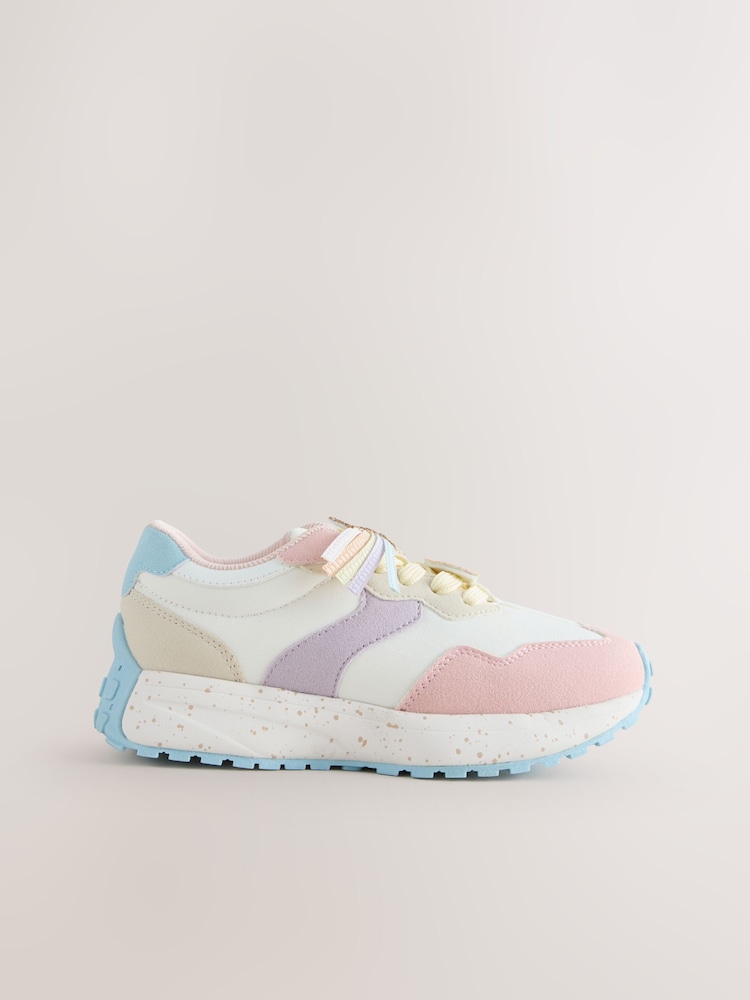 Pink Pastel Unicorn Lace-Up Chunky Trainers - Image 2 of 7