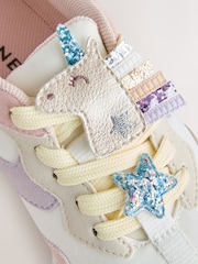 Pink Pastel Unicorn Lace-Up Chunky Trainers - Image 3 of 7